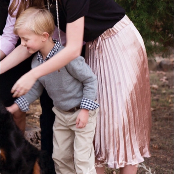 Écru Lab metallic pink high low skirt - Picture 4 of 6